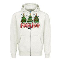 Oatmeal Heather festive af Zipper Hoodie - MaliasSmallBusiness