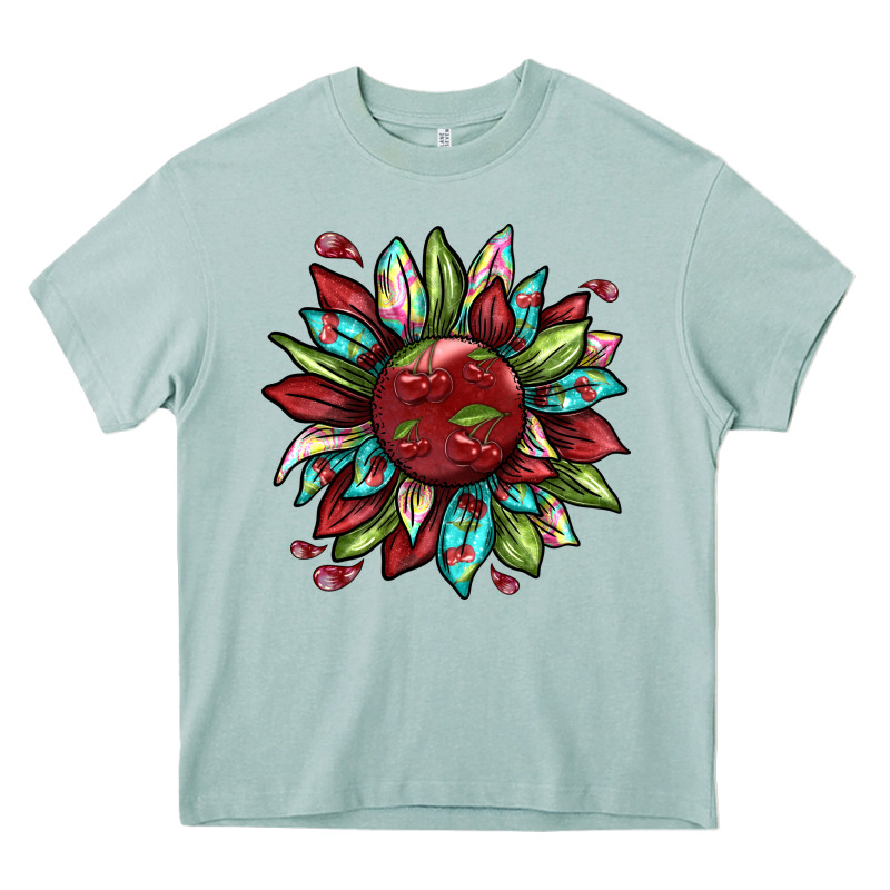 Cherry Sunflower Heavy Core Tee by texasbilliewilder | Teevron