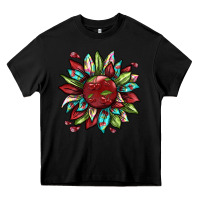 Black Cherry sunflower Heavy Core Tee - texasbilliewilder