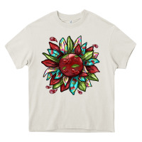 Cream Cherry sunflower Heavy Core Tee - texasbilliewilder
