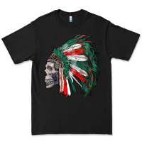 Black mexican indian headdress with skull Premium Tee - RanaPortraitStore