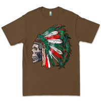 Cacao mexican indian headdress with skull Premium Tee - RanaPortraitStore