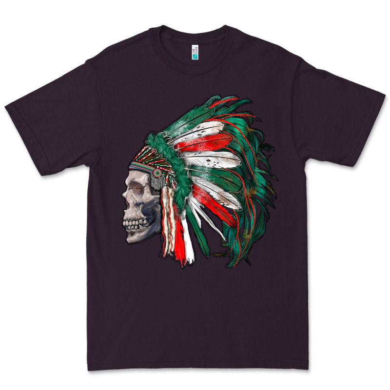 Mexican Indian Headdress With Skull Premium Tee by RanaPortraitStore | Teevron