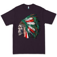 Plum mexican indian headdress with skull Premium Tee - RanaPortraitStore