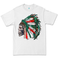 White mexican indian headdress with skull Premium Tee - RanaPortraitStore