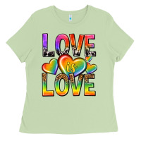 Love Is Love With Hearts Ladies Tee | Teevron