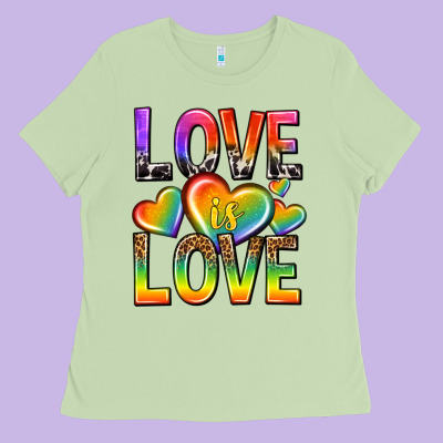 Love Is Love With Hearts Ladies Tee Designed By Texasbilliewilder