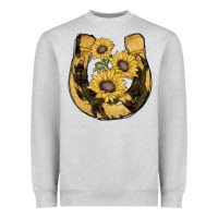 Heather Grey horseshoe sunflower camouflage Heavyweight Sweatshirt - AdoDesignShop
