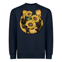 Navy horseshoe sunflower camouflage Heavyweight Sweatshirt - AdoDesignShop