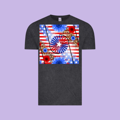 Patriotic Usa Flag And Sunflower Vintage Tee Designed By Bundleandbundleshop