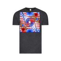 Vintage Black patriotic usa flag and sunflower Vintage Tee - BundleAndBundleShop