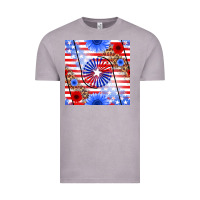 Vintage Zinc patriotic usa flag and sunflower Vintage Tee - BundleAndBundleShop