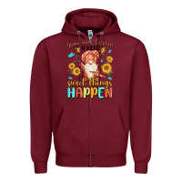 Burgundy grandma's kitchen where sweet things happen Zipper Hoodie - MaliasSmallBusiness