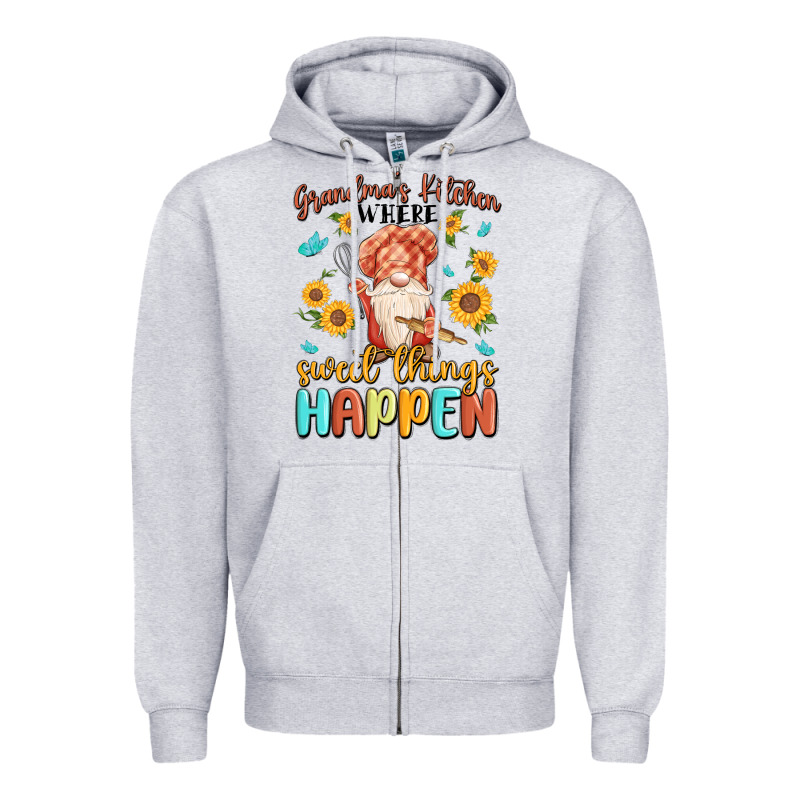 Grandma's Kitchen Where Sweet Things Happen Zipper Hoodie by MaliasSmallBusiness | Teevron