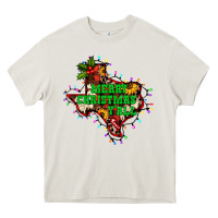 Cream merry Christmas y'all Texas map Heavy Core Tee - BarkalooDesign