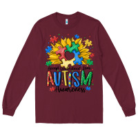 Burgundy accept understand love awareness Long Sleeve Tee - MaliasSmallBusiness