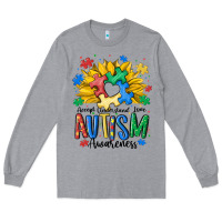 Heather Grey accept understand love awareness Long Sleeve Tee - MaliasSmallBusiness