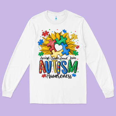 Accept Understand Love Awareness Long Sleeve Tee Designed By Maliassmallbusiness