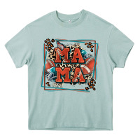Arona American football mama with leopard Heavy Core Tee - Zillion Design Studio