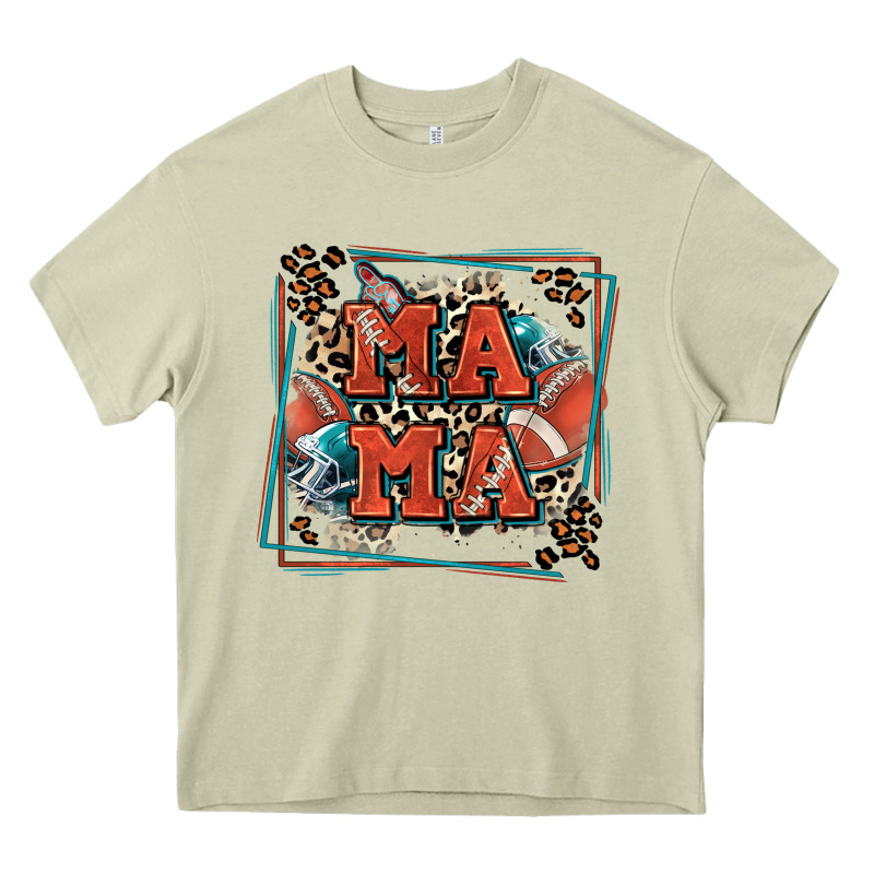 American Football Mama With Leopard Heavy Core Tee by Zillion Design Studio | Teevron