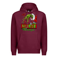 Burgundy grinch hand nurse manager Premium Hoodie - NancyCooperArtShop