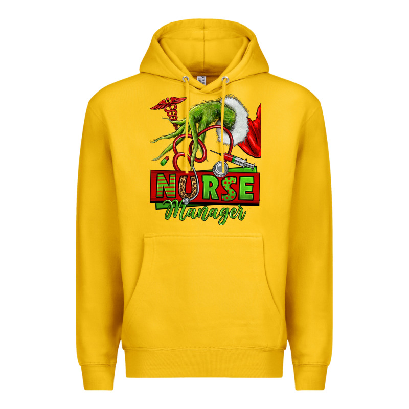Grinch Hand Nurse Manager Premium Hoodie by NancyCooperArtShop | Teevron