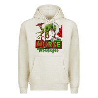 Oatmeal Heather grinch hand nurse manager Premium Hoodie - NancyCooperArtShop
