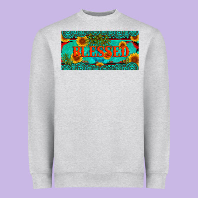 Blessed Turquoise Gemstone Cactus And Sunflower Licanse Plate Heavyweight Sweatshirt Designed By Artiststas