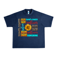 Navy sunflower sunshine Urban Heavy Tee - AdoDesignShop