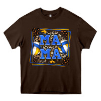 Chocolate Brown volleyball mama with leopard Heavy Core Tee - Zillion Design Studio