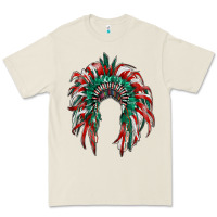 Bone mexican flag indian headdress Premium Tee - RanaPortraitStore