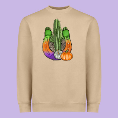 Horseshoe Halloween Cactus Heavyweight Sweatshirt Designed By Adodesignshop