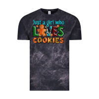 Cloud Black just a girl who loves cookies Vintage Tee - AdoDesignShop