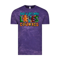 Cloud Purple just a girl who loves cookies Vintage Tee - AdoDesignShop