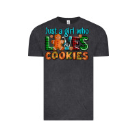 Vintage Black just a girl who loves cookies Vintage Tee - AdoDesignShop