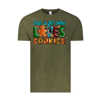 Vintage Olive just a girl who loves cookies Vintage Tee - AdoDesignShop