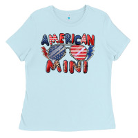 Baby Blue American mini Ladies Tee - Zillion Design Studio