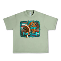 Oil Green free spirit native american indian headdress Urban Heavy Tee - Artiststas