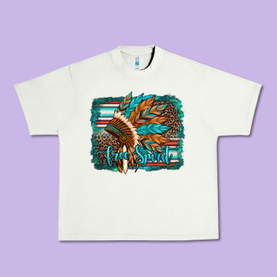 Free Spirit Native American Indian Headdress Urban Heavy Tee Designed By Artiststas