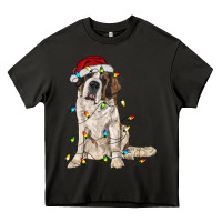 Asphalt saint bernard with christmas lights Heavy Core Tee - RanaPortraitStore