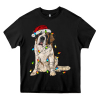 Black saint bernard with christmas lights Heavy Core Tee - RanaPortraitStore
