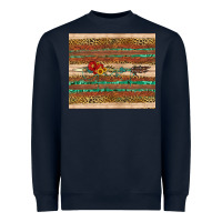 Navy arrow wooden sunflower Heavyweight Sweatshirt - Artiststas