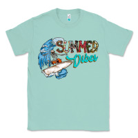 Seafoam Summer Vibes Classic Tee - CowhideDigitalArt