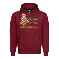 Burgundy sketchy stuff for some christmas tree cakes Zipper Hoodie - MaliasSmallBusiness