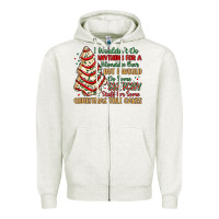 Oatmeal Heather sketchy stuff for some christmas tree cakes Zipper Hoodie - MaliasSmallBusiness