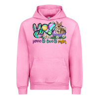 Fuchsia Pink Peace love Easter Day Urban Hoodie - CowGirlArtShop