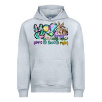 Heather Grey Peace love Easter Day Urban Hoodie - CowGirlArtShop