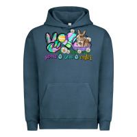 Pigment Midnight Navy Peace love Easter Day Urban Hoodie - CowGirlArtShop