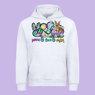 Peace Love Easter Day Urban Hoodie Designed By Cowgirlartshop