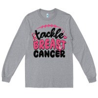 Heather Grey tackle breast cancer Long Sleeve Tee - MaliasSmallBusiness